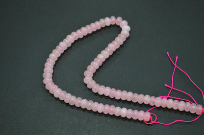 Rose Quartz Jade Smooth Rondelle Shape Beads , Sold By Strand , 8 mm , 15" , 32574