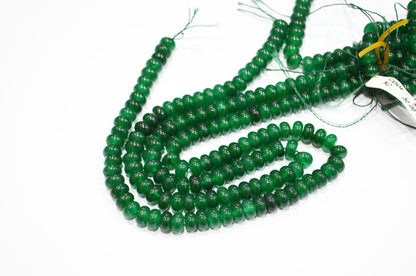 Green Jade Smooth Rondelle Shape Beads , Sold By Strand , 8 mm , 15" , 32576