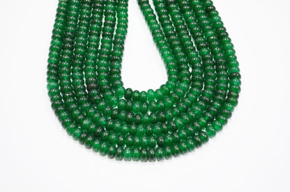 Green Jade Smooth Rondelle Shape Beads , Sold By Strand , 8 mm , 15" , 32576