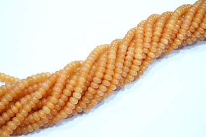Peach Jade Smooth Rondelle Shape Beads , Sold By Strand , 8 mm , 15" , 32577
