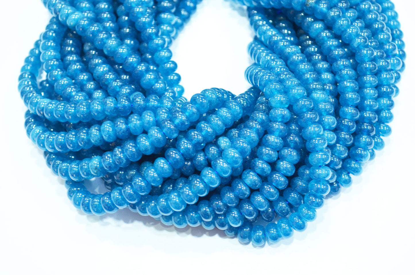 Apatite Jade Smooth Rondelle Shape Beads , Sold By Strand , 8 mm , 15" , 32578
