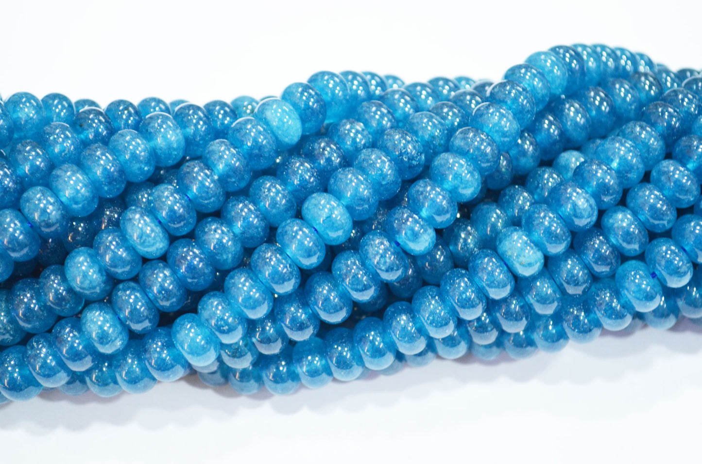 Apatite Jade Smooth Rondelle Shape Beads , Sold By Strand , 8 mm , 15" , 32578