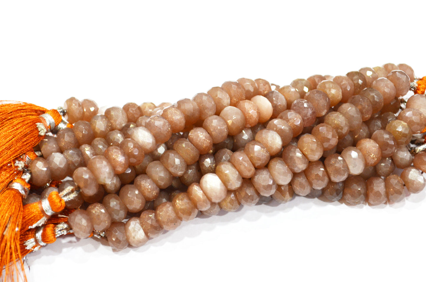 Chocolate Moonstone Faceted Rondelle Shape Beads , Sold By Strand , 5 Inches , 9 - 9.50 mm , 32581
