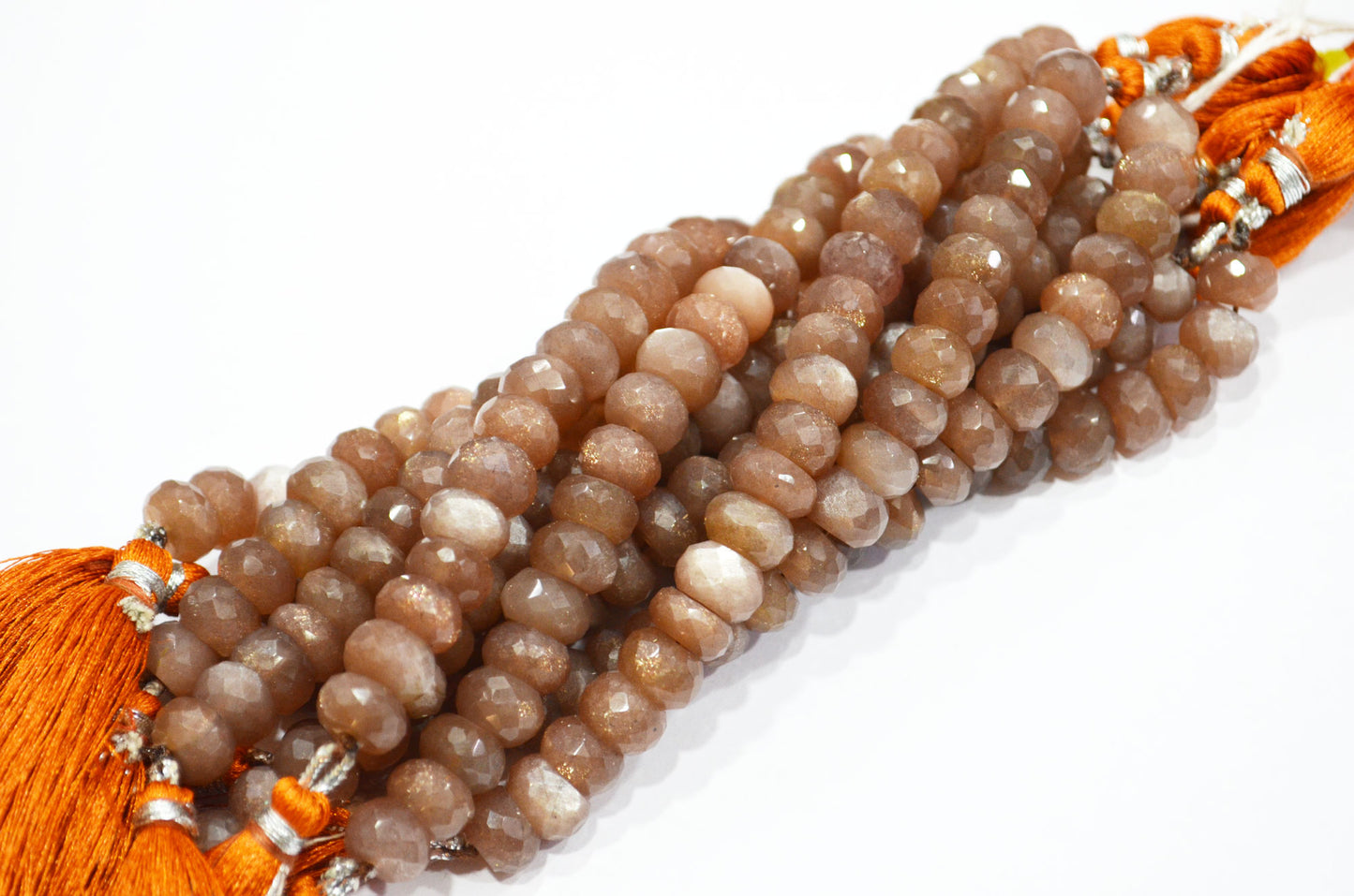 Chocolate Moonstone Faceted Rondelle Shape Beads , Sold By Strand , 5 Inches , 9 - 9.50 mm , 32581