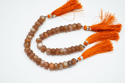 Chocolate Moonstone Faceted Rondelle Shape Beads , Sold By Strand , 5 Inches , 9 - 9.50 mm , 32581