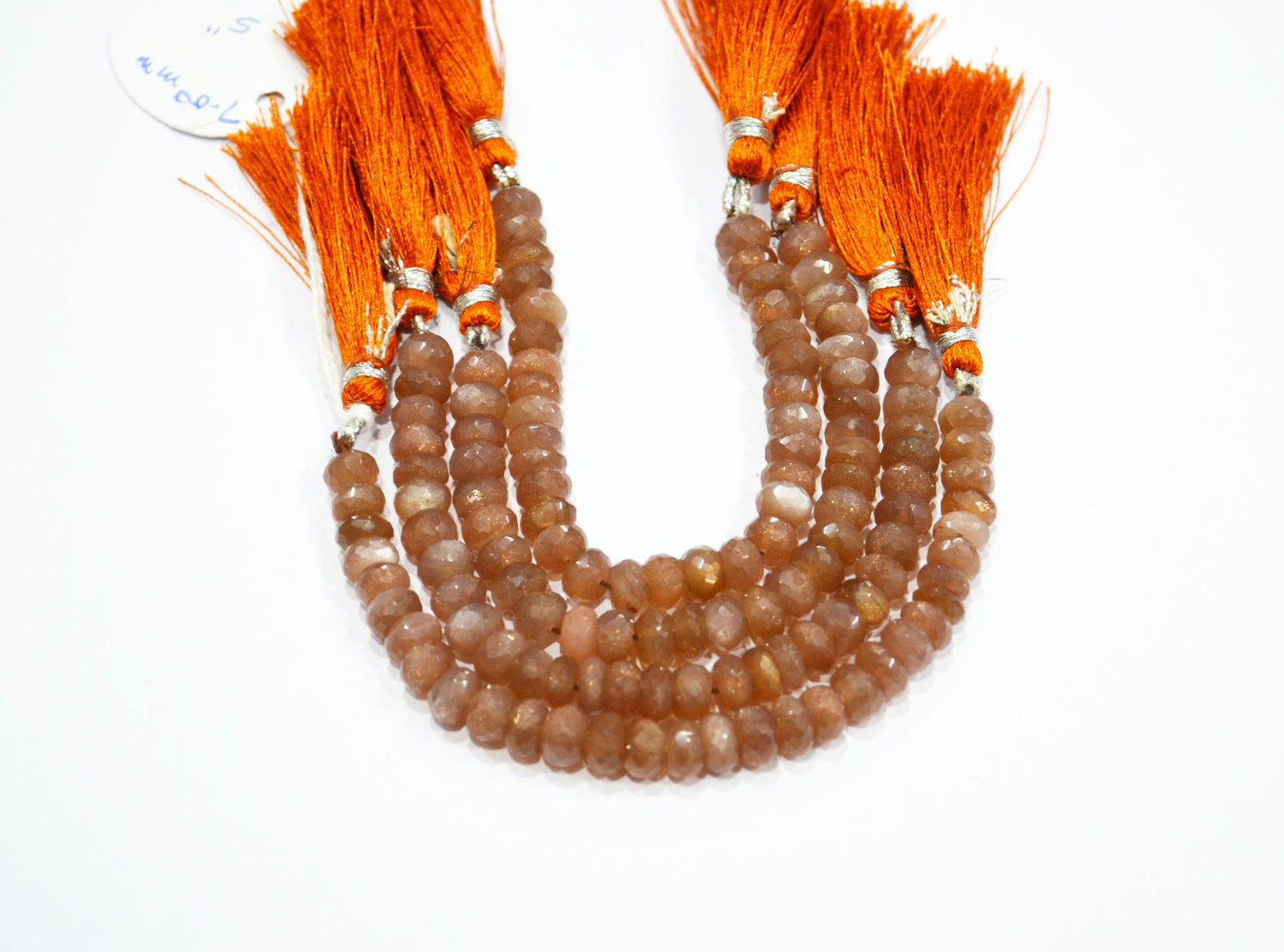 Chocolate Moonstone Faceted Rondelle Shape Beads , Sold By Strand , 5 Inches , 7 mm , 32584