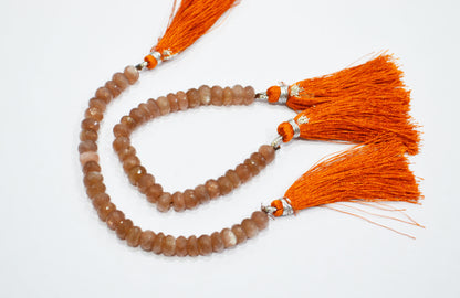 Chocolate Moonstone Faceted Rondelle Shape Beads , Sold By Strand , 5 Inches , 7 mm , 32584