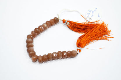 Chocolate Moonstone Faceted Rondelle Shape Beads , Sold By Strand , 5 Inches , 9.50 - 10 mm , 32585