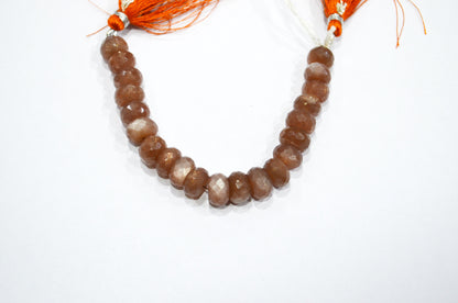 Chocolate Moonstone Faceted Rondelle Shape Beads , Sold By Strand , 5 Inches , 9.50 - 10 mm , 32585