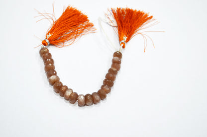 Chocolate Moonstone Faceted Rondelle Shape Beads , Sold By Strand , 5 Inches , 9.50 - 10 mm , 32585
