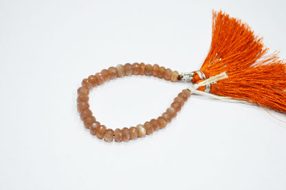 Chocolate Moonstone Faceted Rondelle Shape Beads , Sold By Strand , 5 Inches , 5 - 6 mm , 32587