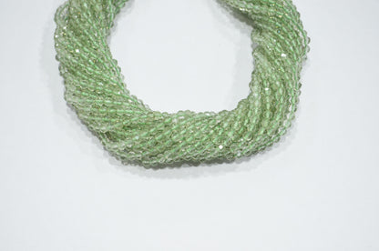 Green Amethyst Faceted Round Shape Beads , Green Amethyst Faceted Beads , Sold By Strand , 13 Inches , 4 mm , 32589