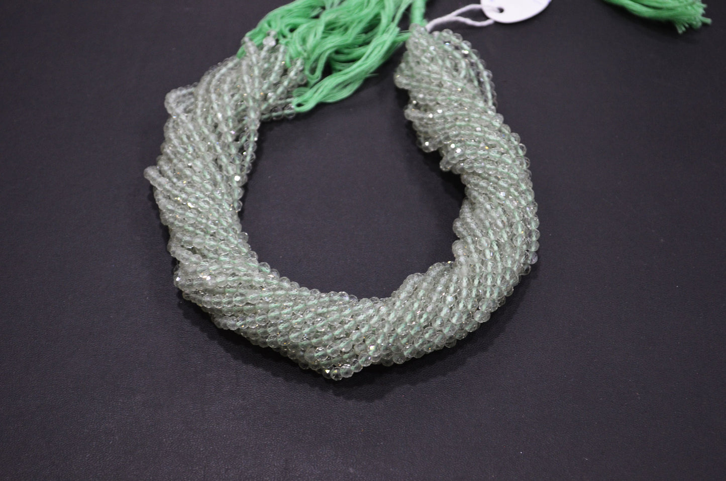 Green Amethyst Faceted Round Shape Beads , Green Amethyst Faceted Beads , Sold By Strand , 13 Inches , 4 mm , 32589
