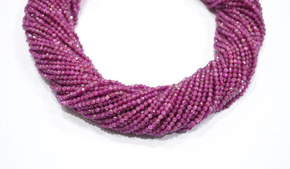 Glass Filled Ruby Faceted Round Shape Beads , Glass Filled Ruby Faceted Beads , Sold By Strand , 13 Inches , 2.25 mm , 32590