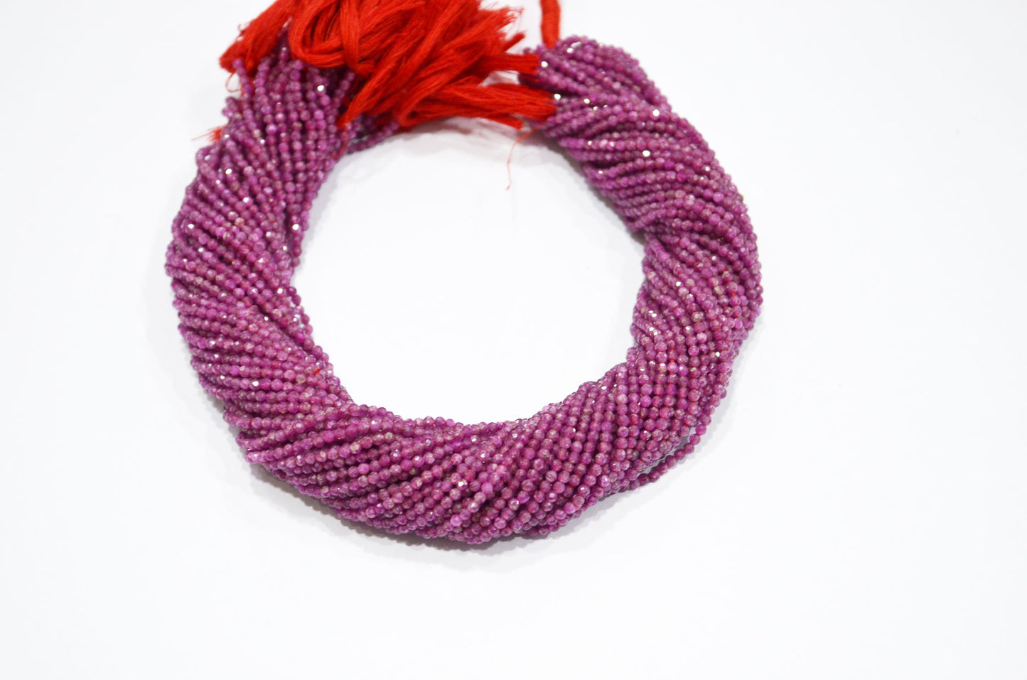 Glass Filled Ruby Faceted Round Shape Beads , Glass Filled Ruby Faceted Beads , Sold By Strand , 13 Inches , 2.25 mm , 32590