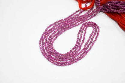 Glass Filled Ruby Faceted Round Shape Beads , Glass Filled Ruby Faceted Beads , Sold By Strand , 13 Inches , 2.25 mm , 32590