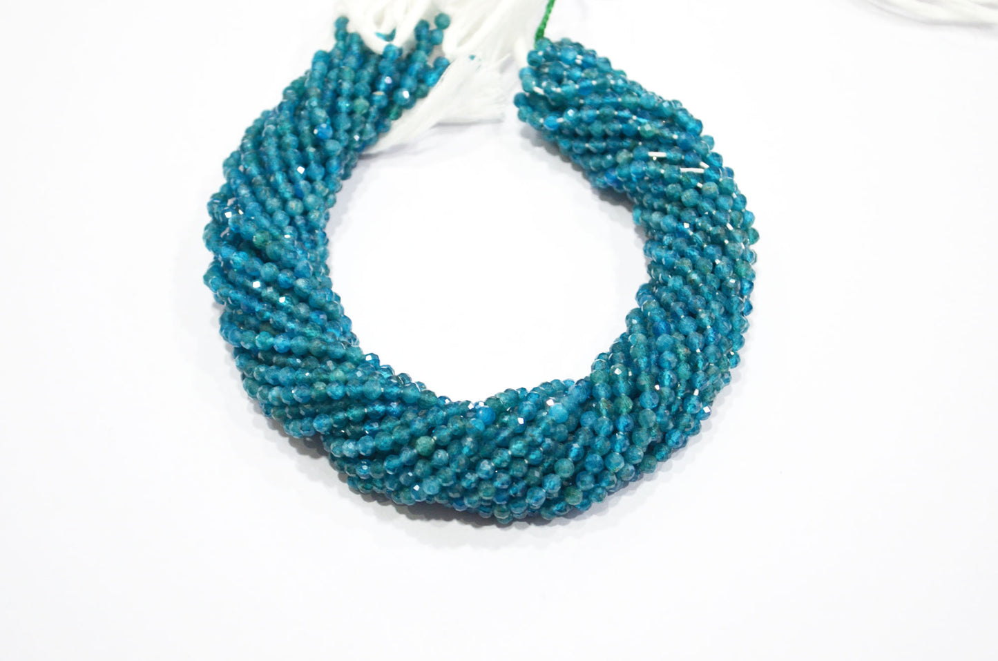Neon Apatite Faceted Round Shape Beads , Sold By Strand , 13 Inches , 4 mm , 32593