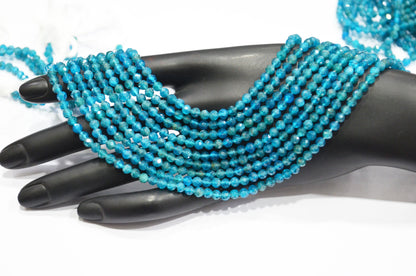 Neon Apatite Faceted Round Shape Beads , Sold By Strand , 13 Inches , 4 mm , 32593