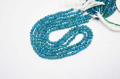 Neon Apatite Faceted Round Shape Beads , Sold By Strand , 13 Inches , 4 mm , 32593