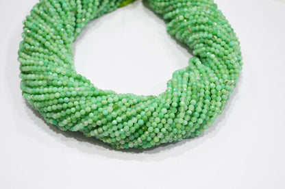 Chrysoprase Faceted Round Shape Beads , Sold By Strand , 15.50 Inches , 3.25 mm , 32594
