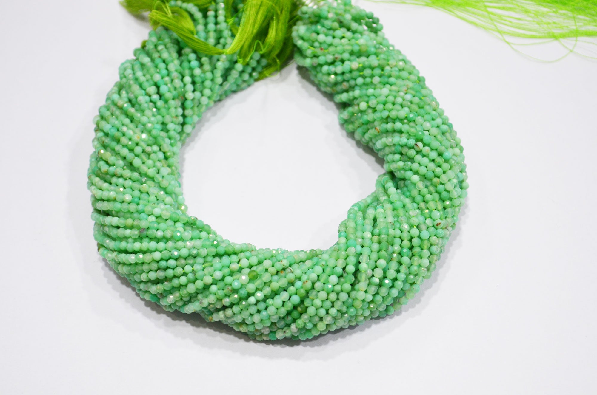 Chrysoprase Faceted Round Shape Beads , Sold By Strand , 15.50 Inches , 3.25 mm , 32594