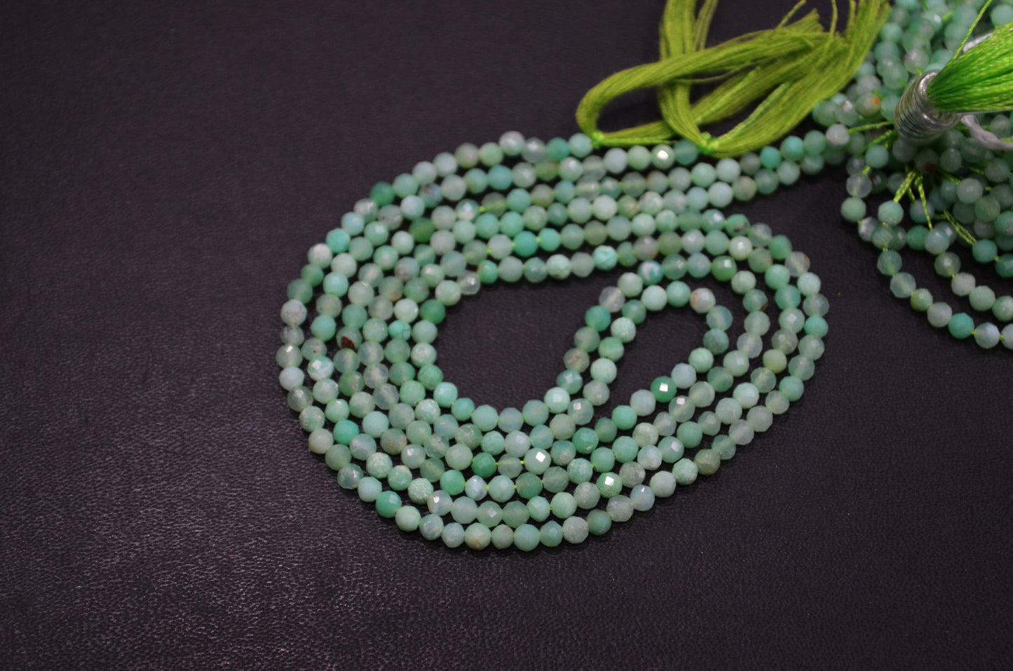 Chrysoprase Faceted Round Shape Beads , Sold By Strand , 15.50 Inches , 3.25 mm , 32594