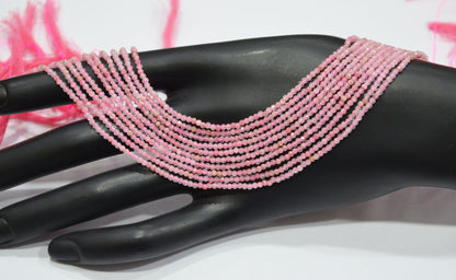 Cherry Blossom Quartz Faceted Round Shape Beads , Sold By Strand , 15.50 Inches , 2 mm , 32595