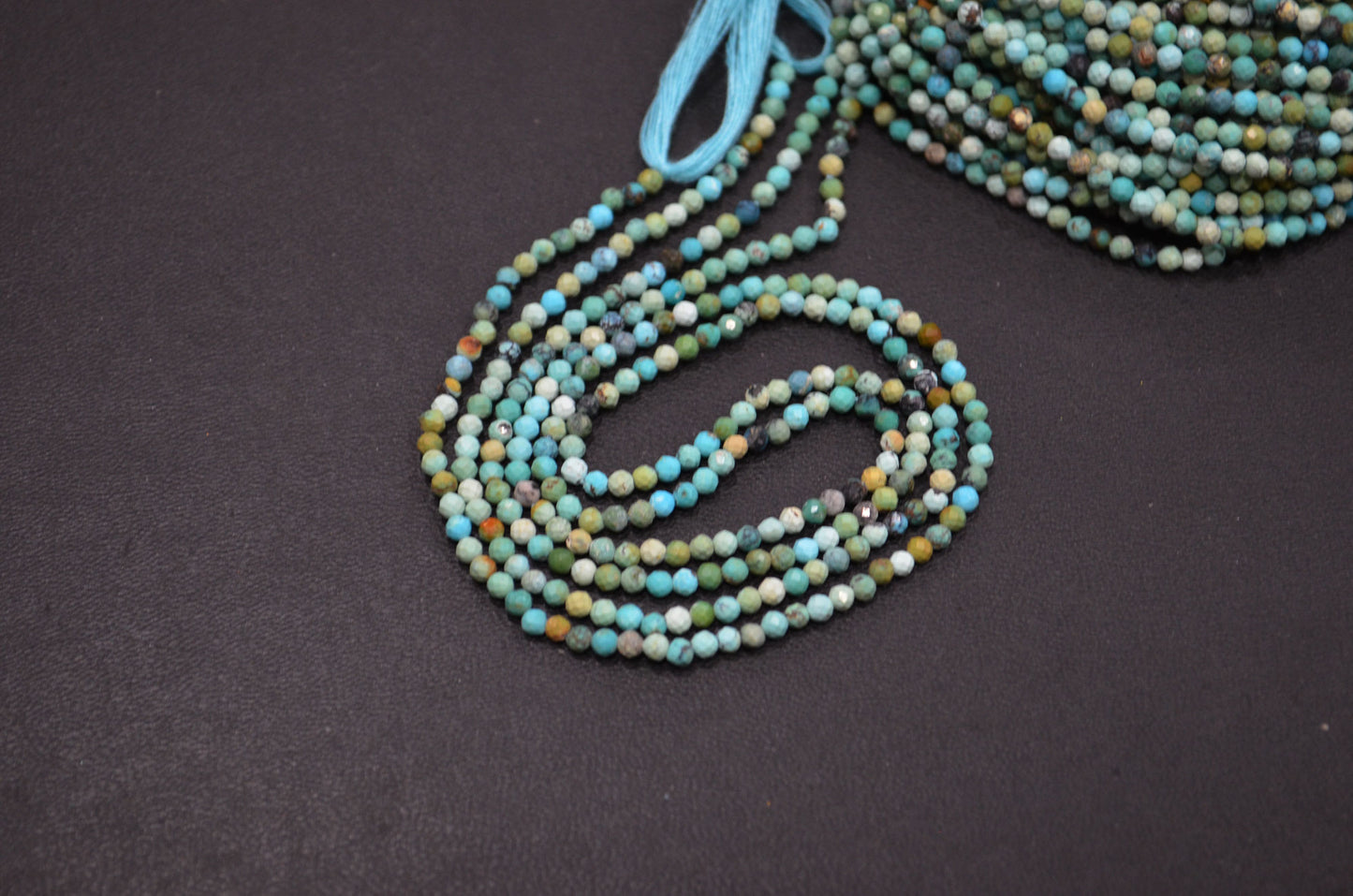 Turquoise Faceted Round Shape Beads , Sold By Strand , 12.50 Inches , 2.50 mm , 32596