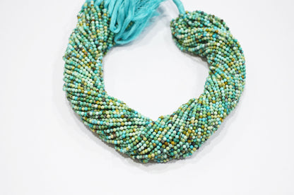 Turquoise Faceted Round Shape Beads , Sold By Strand , 12.50 Inches , 2.50 mm , 32596
