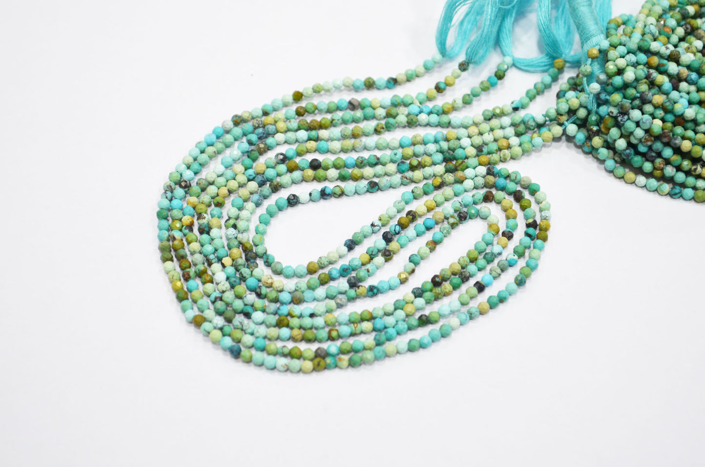 Turquoise Faceted Round Shape Beads , Sold By Strand , 12.50 Inches , 2.50 mm , 32596