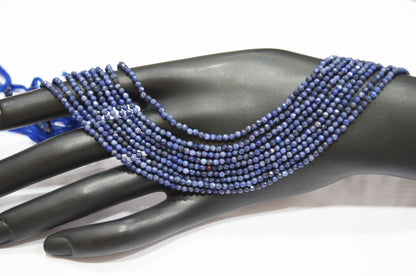 Blue Sapphire Faceted Round Shape Beads , Sold By Strand , 12.50 Inches , 2.25 mm , 32600