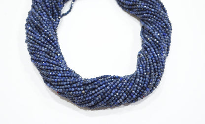 Blue Sapphire Faceted Round Shape Beads , Sold By Strand , 12.50 Inches , 2.25 mm , 32600