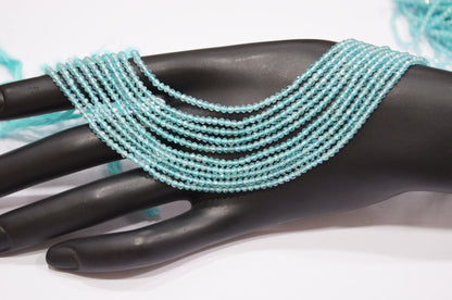 Sky Apatite Faceted Round Shape Beads , Sold By Strand , 13 Inches , 2.50 mm , 32602