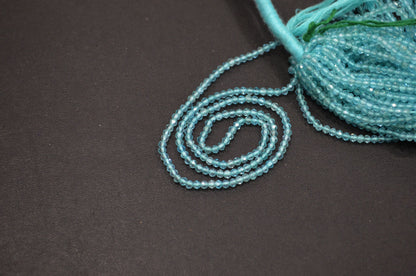 Sky Apatite Faceted Round Shape Beads , Sold By Strand , 13 Inches , 2.50 mm , 32602