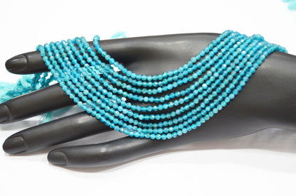 Neon Apatite Faceted Round Shape Beads , Sold By Strand , 13 Inches , 3 mm , 32604