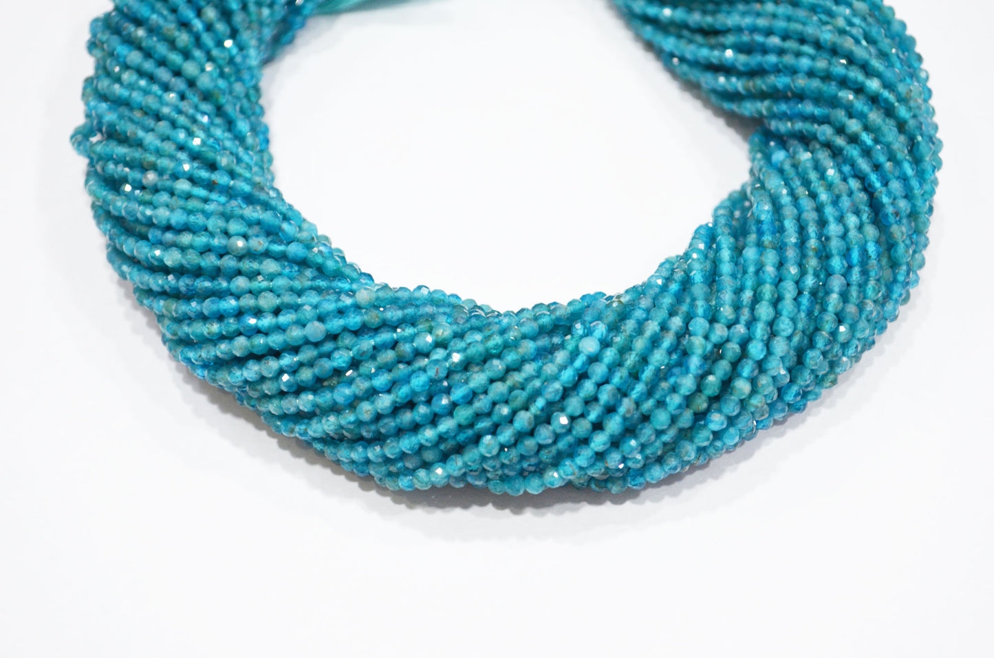 Neon Apatite Faceted Round Shape Beads , Sold By Strand , 13 Inches , 3 mm , 32604