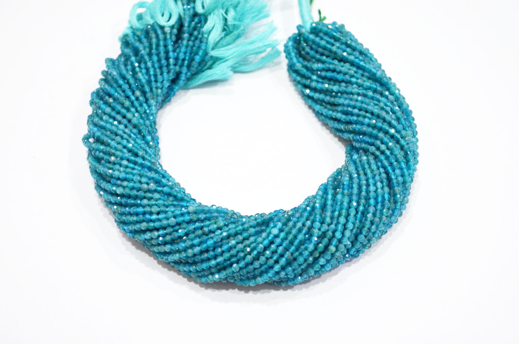 Neon Apatite Faceted Round Shape Beads , Sold By Strand , 13 Inches , 3 mm , 32604