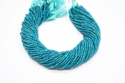 Neon Apatite Faceted Round Shape Beads , Sold By Strand , 13 Inches , 3 mm , 32604