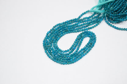 Neon Apatite Faceted Round Shape Beads , Sold By Strand , 13 Inches , 3 mm , 32604