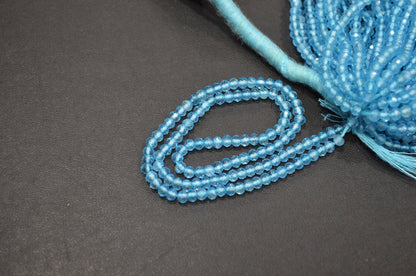 Blue Topaz Coated Round Shape Beads , Mystic Blue Topaz Faceted Round Shape Beads , Sold By Strand , 12.50 Inches , 3.50 mm , 32606