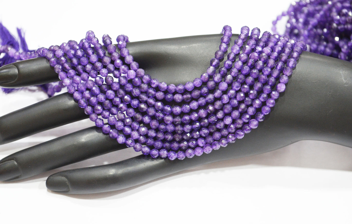 Amethyst Faceted Round Shape Beads , Sold By Strand , 12.50 Inches , 4 mm , 32607
