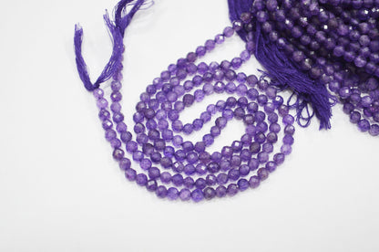 Amethyst Faceted Round Shape Beads , Sold By Strand , 12.50 Inches , 4 mm , 32607