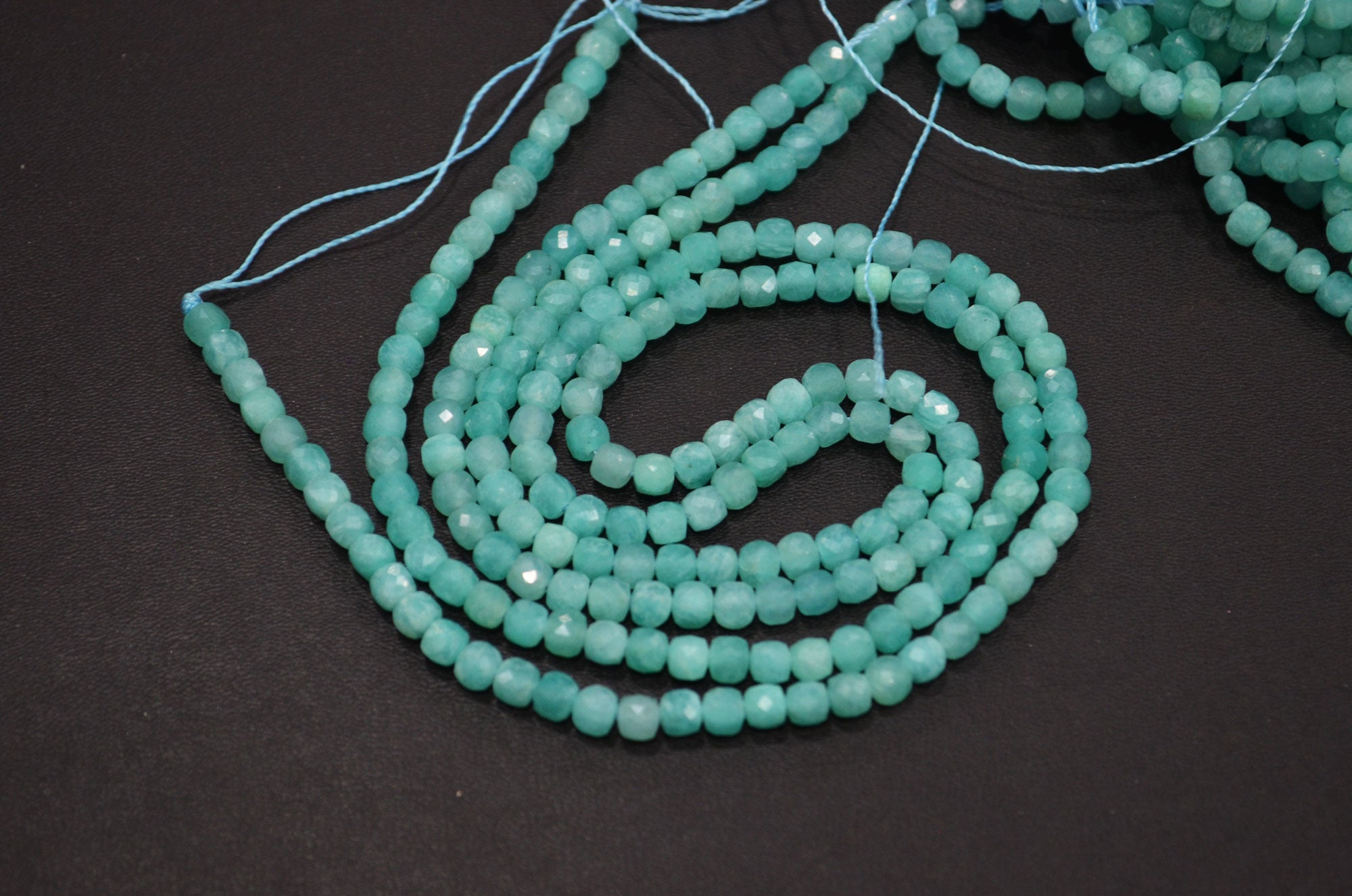 Amazonite Faceted Box Shape Beads , Sold By Strand , 15.50 Inches , 4 mm , 32608