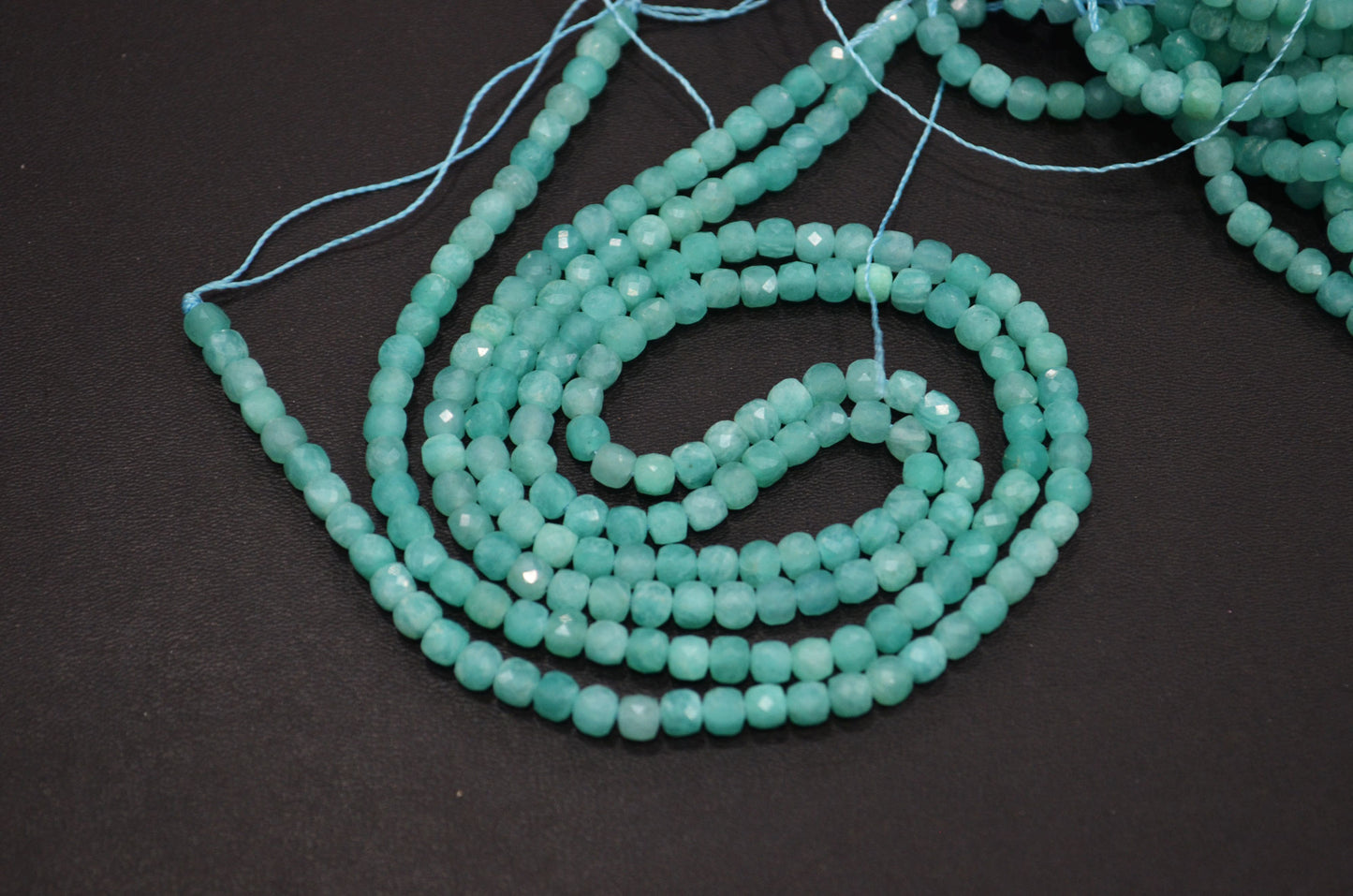 Amazonite Faceted Box Shape Beads , Sold By Strand , 15.50 Inches , 4 mm , 32608