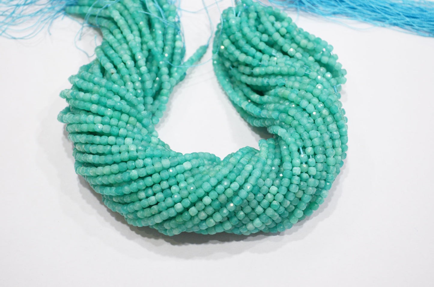 Amazonite Faceted Box Shape Beads , Sold By Strand , 15.50 Inches , 4 mm , 32608