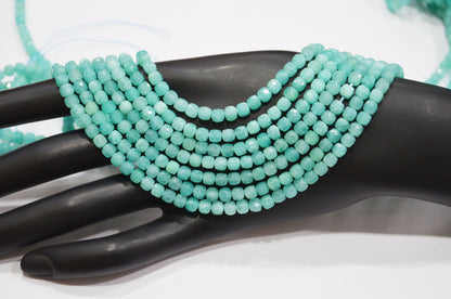 Amazonite Faceted Box Shape Beads , Sold By Strand , 15.50 Inches , 4 mm , 32608
