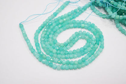Amazonite Faceted Box Shape Beads , Sold By Strand , 15.50 Inches , 4 mm , 32608