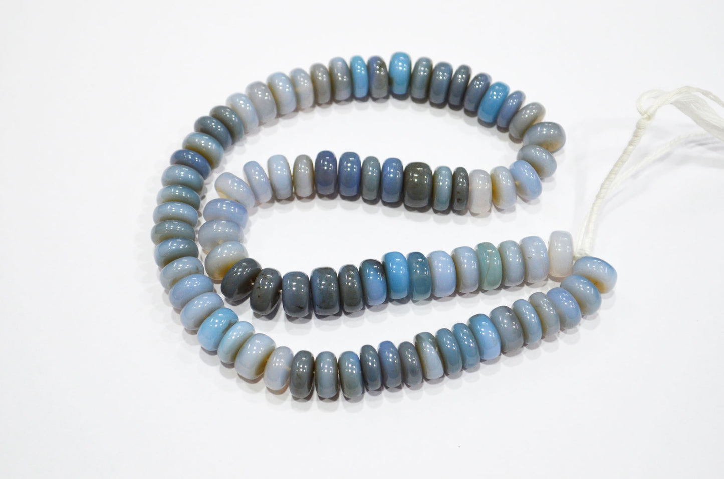 Shaded Denim Chalcedony Smooth Rondelle Shape Beads , Sold By Strand , 10 - 11 mm , 16" , 32635