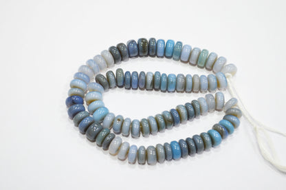 Shaded Denim Chalcedony Smooth Rondelle Shape Beads , Sold By Strand , 10 - 11 mm , 16" , 32635