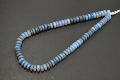 Shaded Denim Chalcedony Smooth Rondelle Shape Beads , Sold By Strand , 10 - 11 mm , 16" , 32635